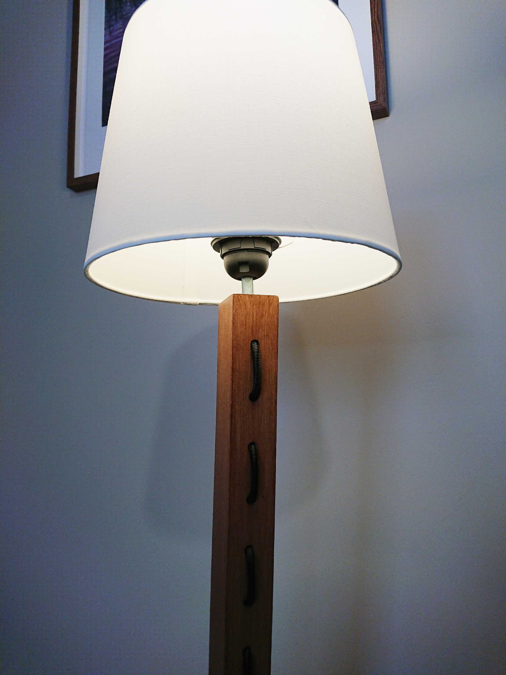 Designerska minimalistyczna drewniana lampa podłogowa - wysokość 124cm