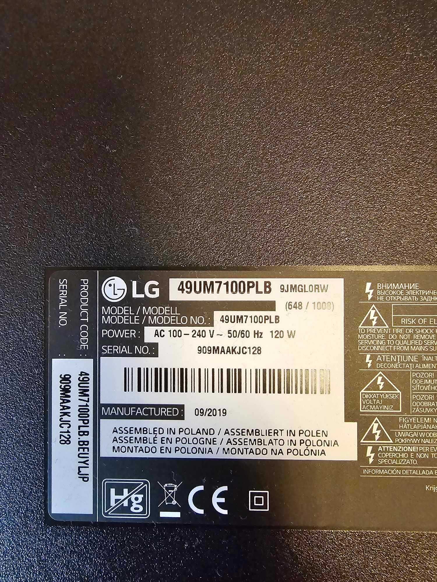 Sprzedam części do telewizora LG 49UM7100PLB