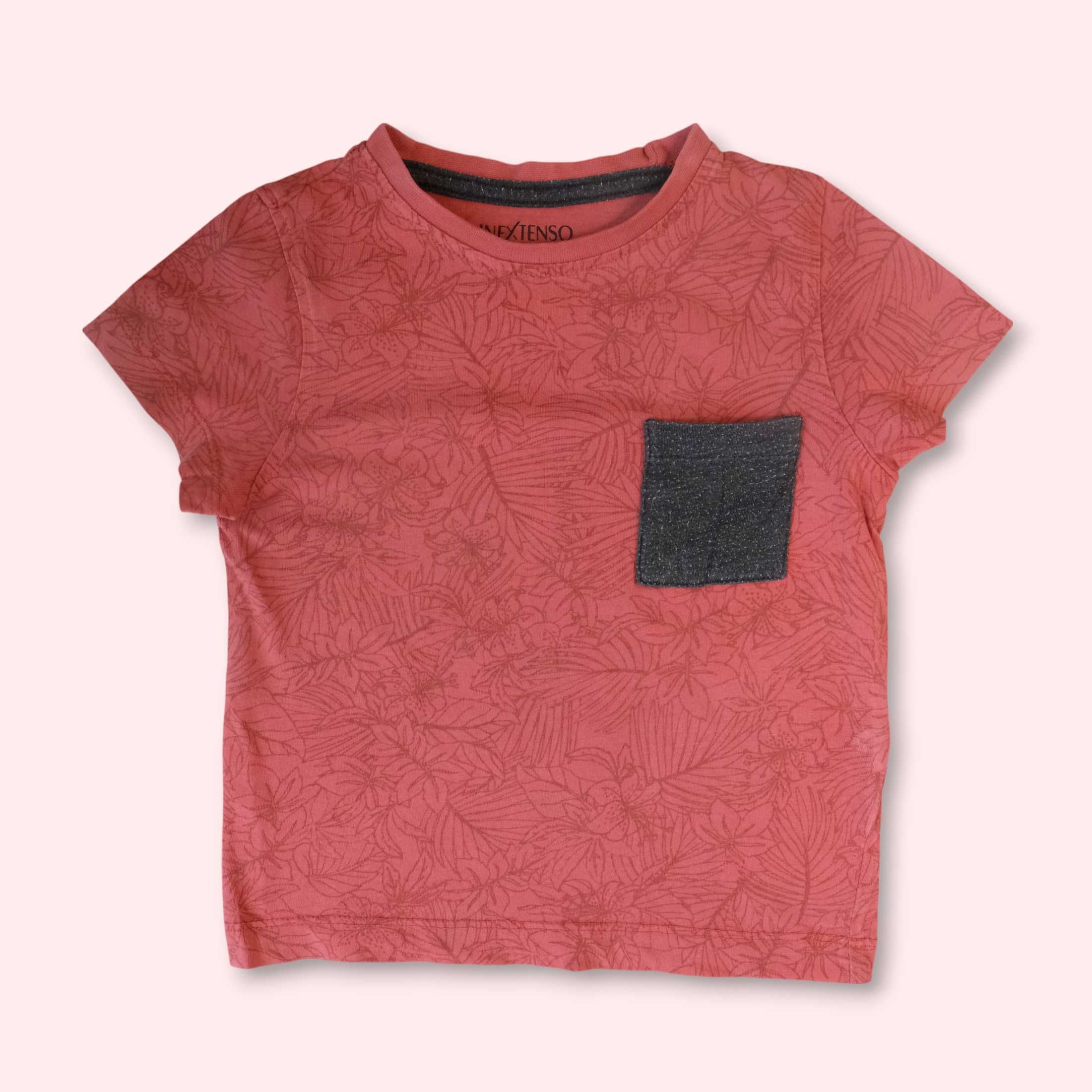 T-shirt czerwony z kieszonką In Extenso koszulka bawełniany