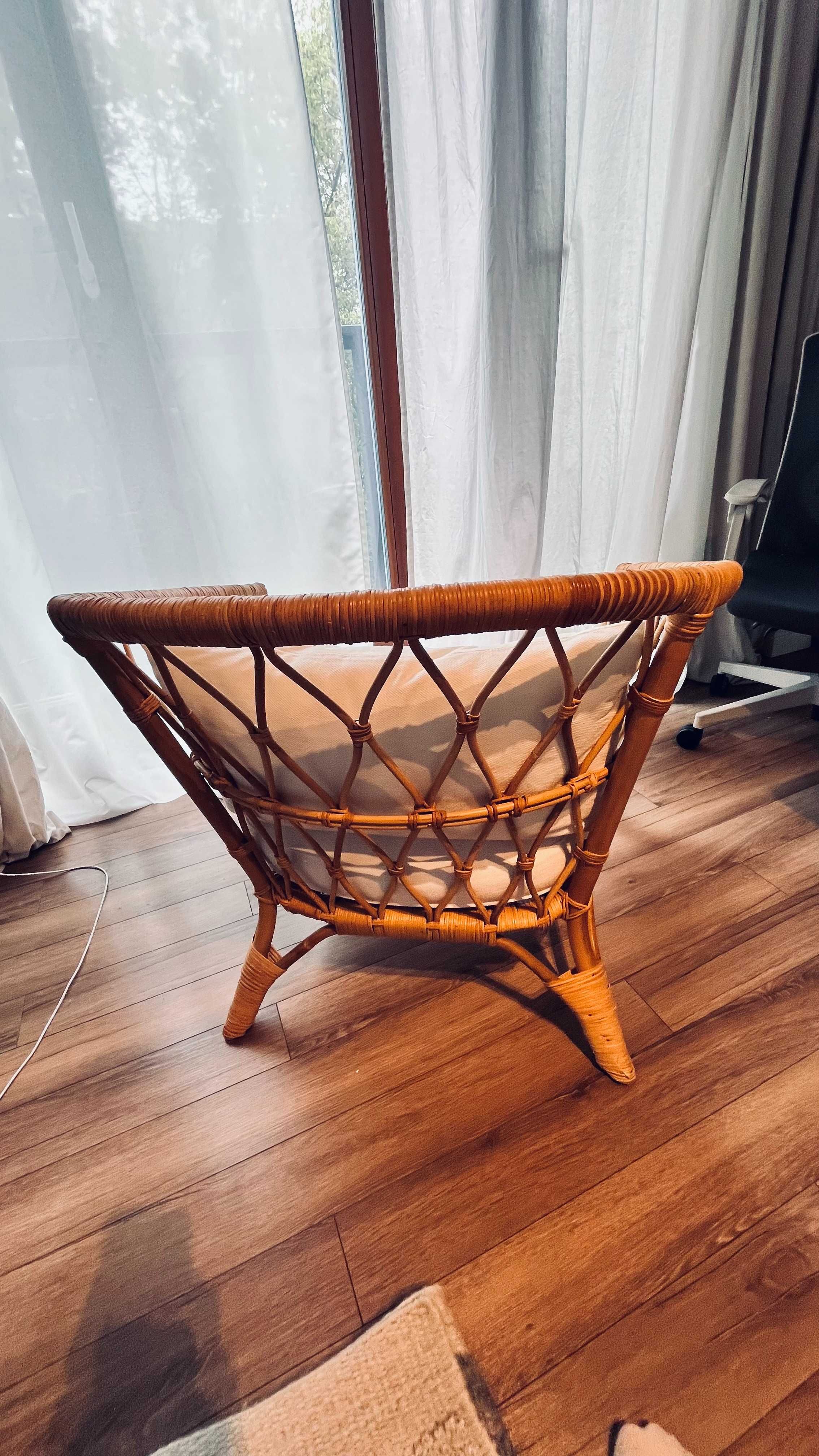 STOCKHOLM 2017 Fotel z poduszką, rattan/Grasbo biały IKEA
