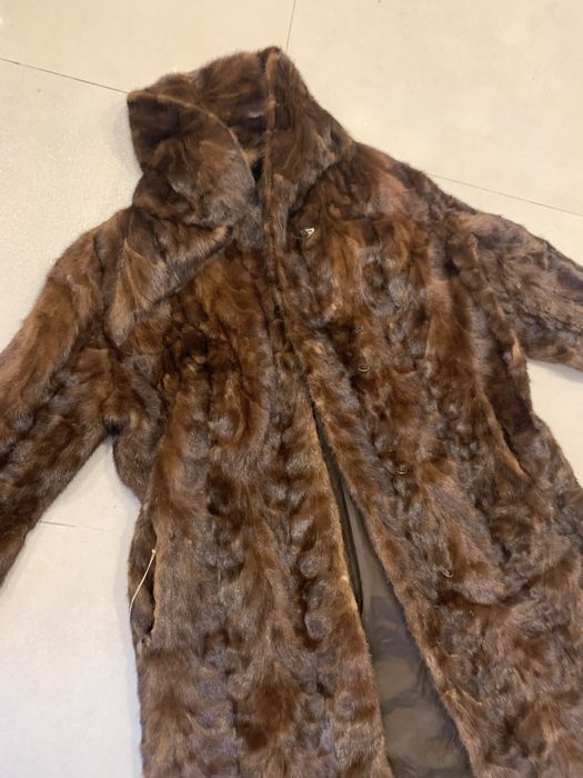 Futro z norek norki czekoladowe m/l