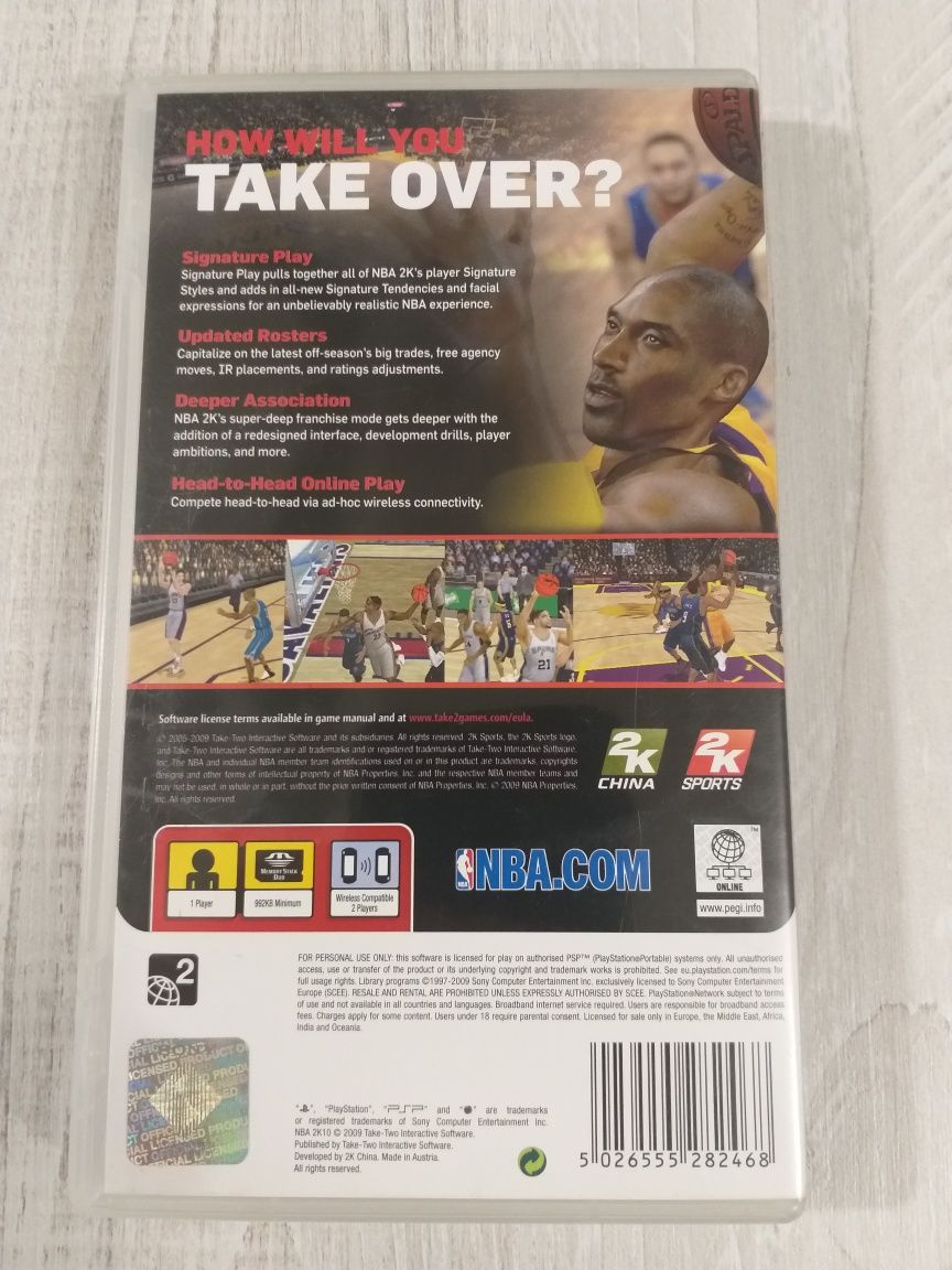 Gra na PSP NBA 2K10 playstation 2010 dla dzieci i dorosłych