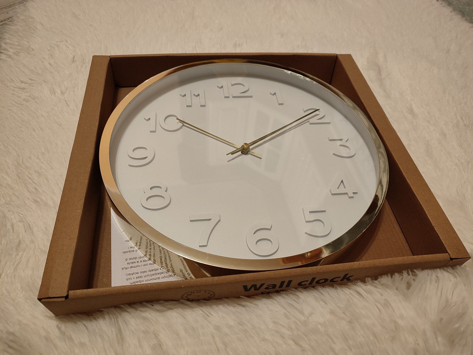 Nowy złoty zegar ścienny 30 cm