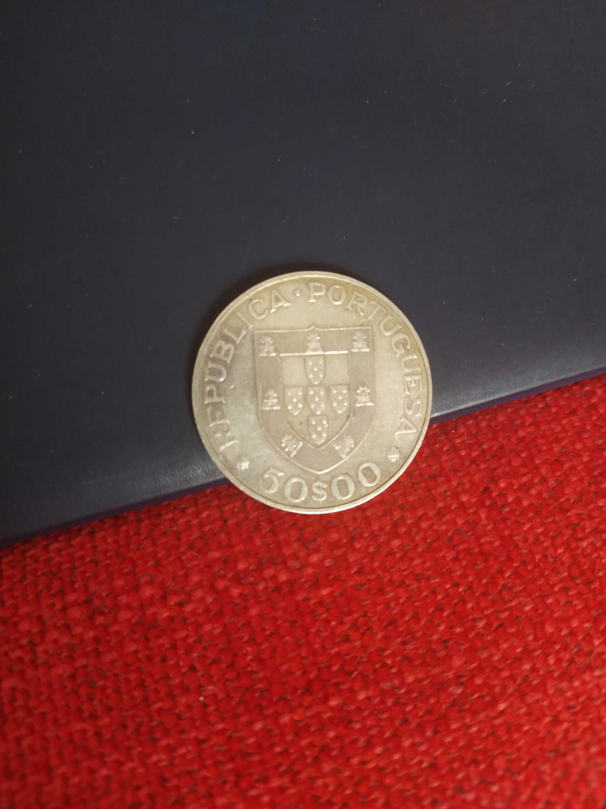 Moeda antiga em prata Portugal 50$00 - 1969 Marechal Carmona