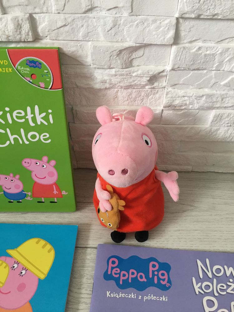 Zestaw Świnka Peppa Peppa Pig książeczki i maskotka przytulanka