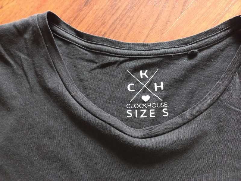 T-shirt czarny z nadrukiem, S