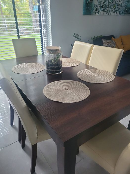 Stoł ciemny brąz/rozkladany/ 180x80