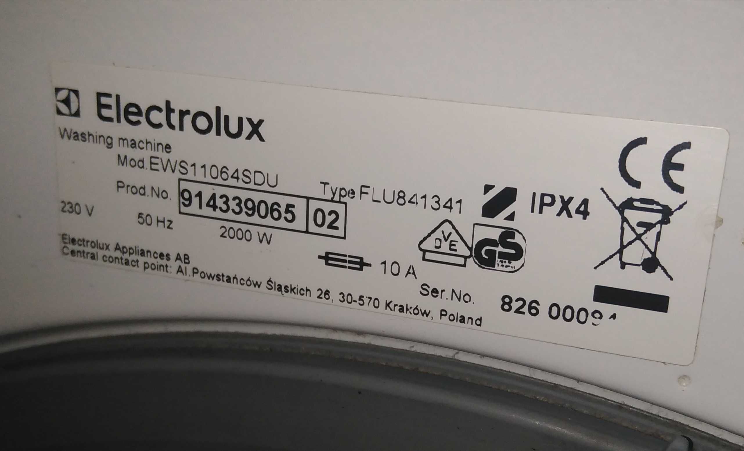 NIDEC silnik pralki Electrolux, pompa, sterownik, PANEL, WU126U35E01