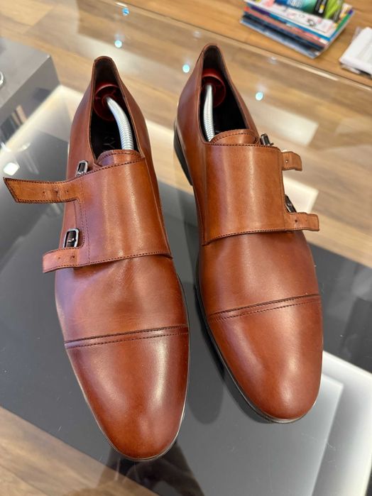 Półbuty Ryłko IPSJ02 brąz skórzane monki klasa