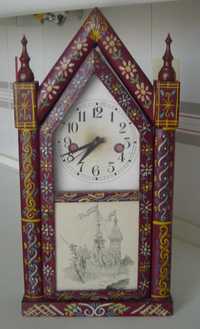 Antigo Relógio Capela com decoração alentejana - INVULGAR!
