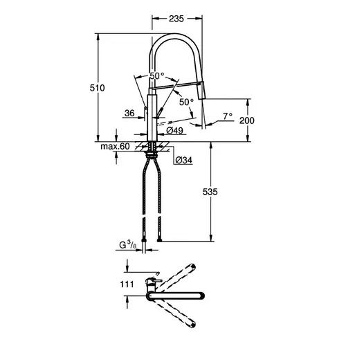 Змішувач для кухні Grohe Concetto 31491000 хром