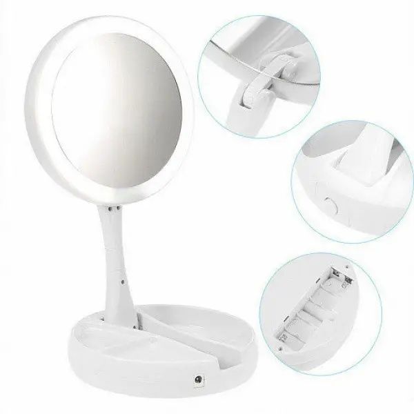 Круглое зеркало с LED подсветкой My Fold Awei Mirror 16 для макияжа !!