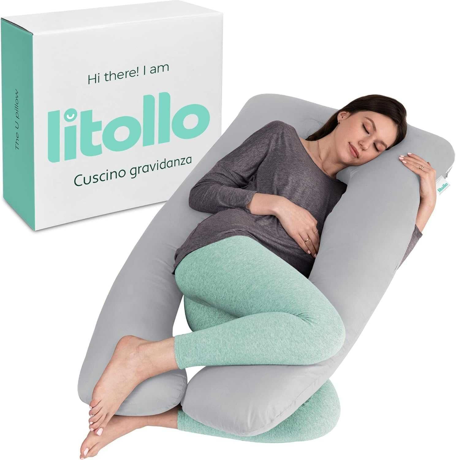 Litollo Ergonomiczna Poduszka Do Karmienia Ciążowa Rogal 140 x 80 cm