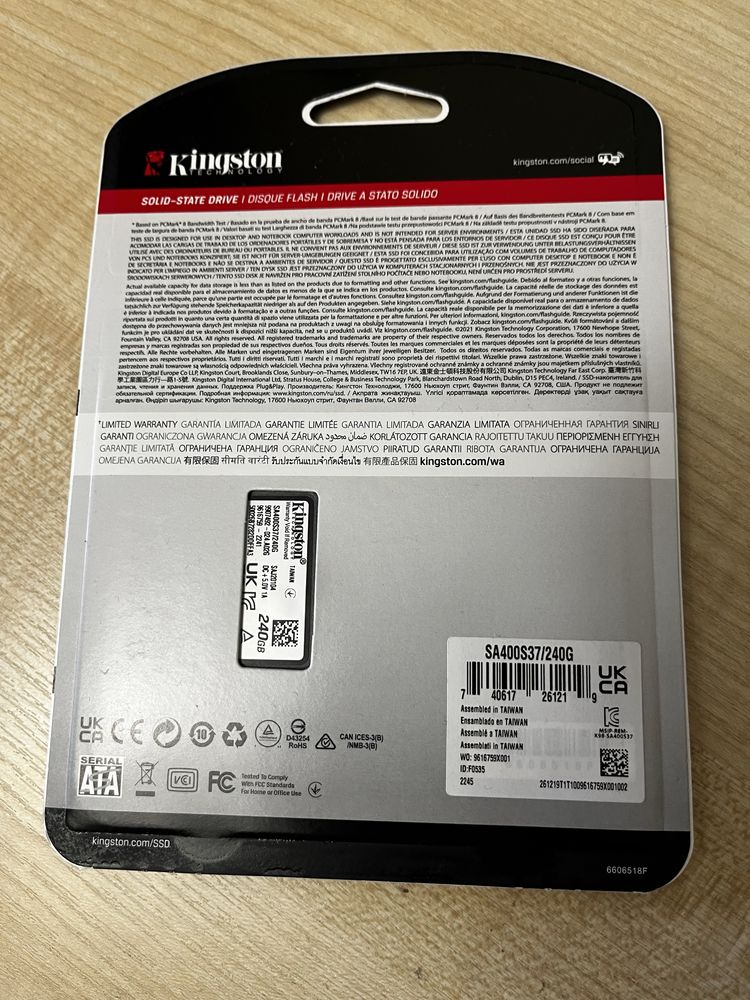 Новий запакований SSD 240 gb Kingston