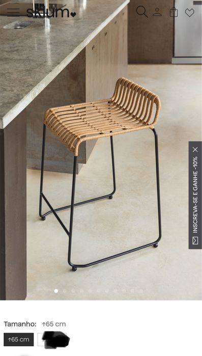 Cadeiras altas em rattan Sklum