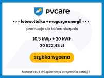 > fotowoltaika 10.5 kWh + magazyn energii 20 kWh < Gwarancja dotacji