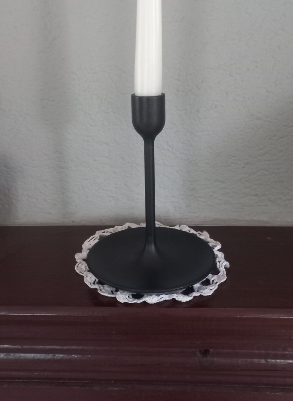 Świecznik stalowy z talerzykiem - 15cm