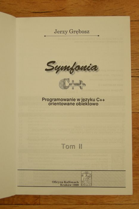 Symfonia C++. Tom II. Jerzy Grębosz