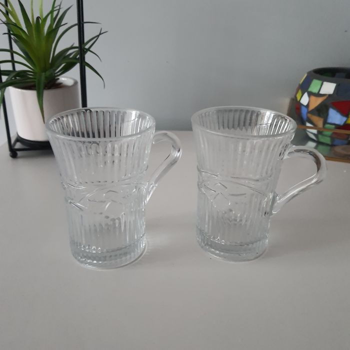 Szklanki tureckie tulipanki ryflowane 2 szt szklanka kubek filiżanka