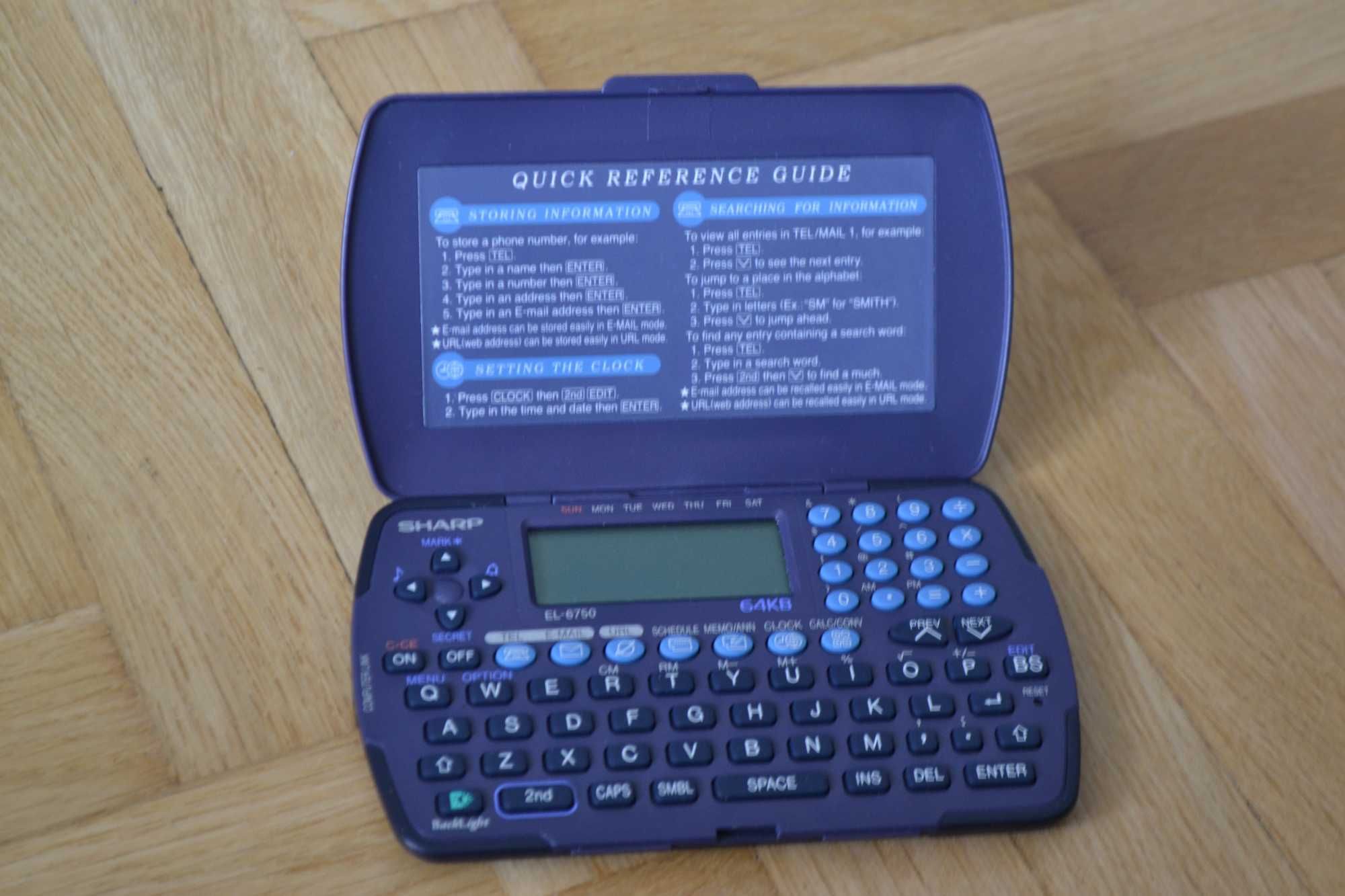 stary retro SHARP organizer kalkulator EL-6750 stan jak na foto