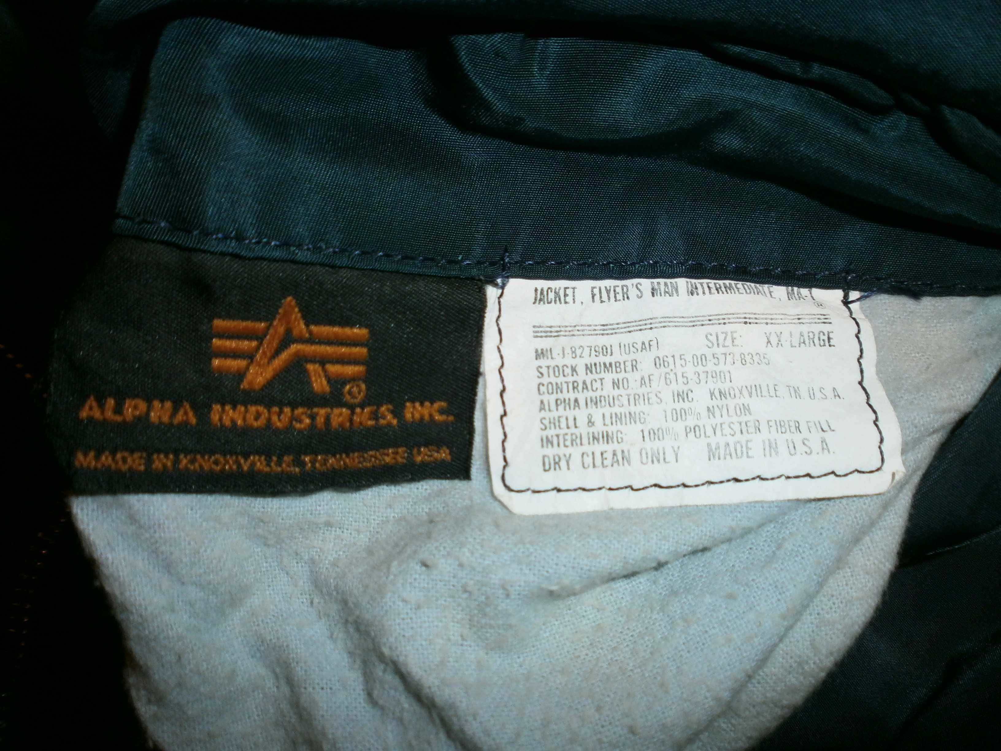 Куртка бомбер Alpha Industries MA-1, разм. XXL, наш 56-58. ПОГ-74 см