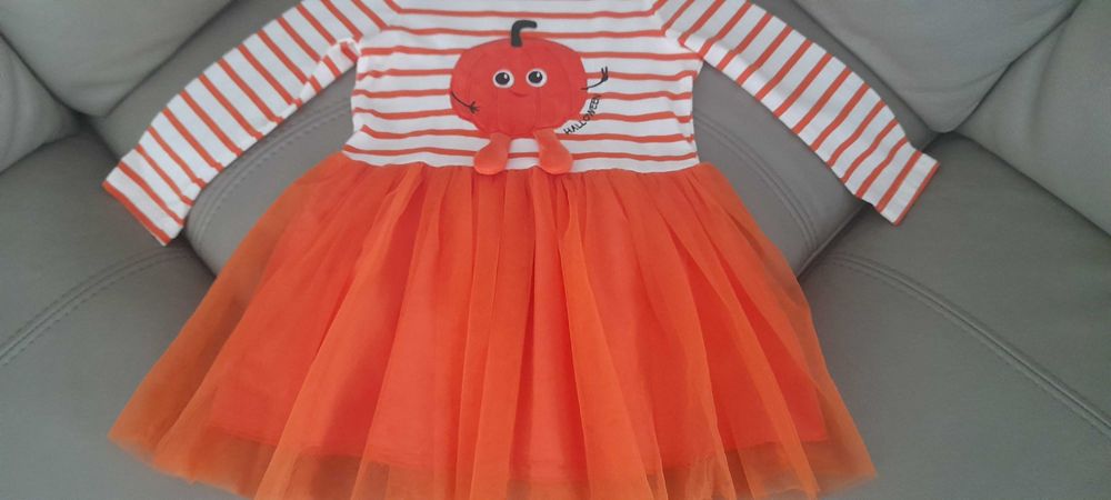 rozm. 86 92 śliczna sukienka Dzień Dyni Halloween dla dziewczynki