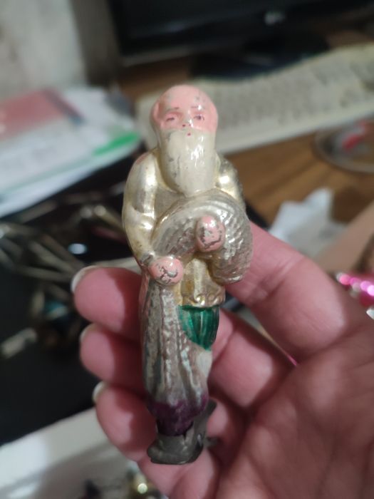 Новогодние игрушки,СССР, сахарница гжель