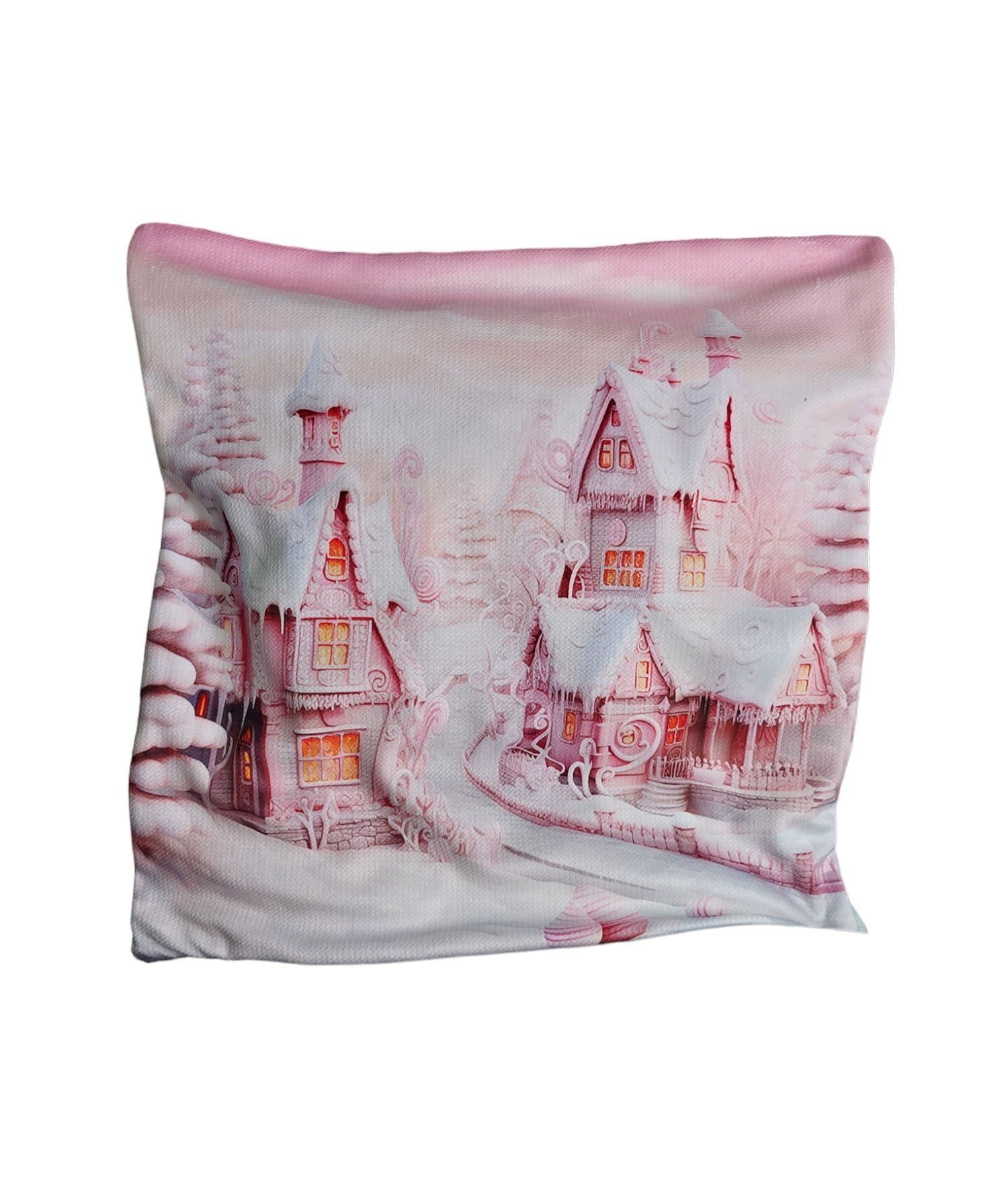 Poszewka na jasiek, świąteczna, piernikowe miasto, handmade