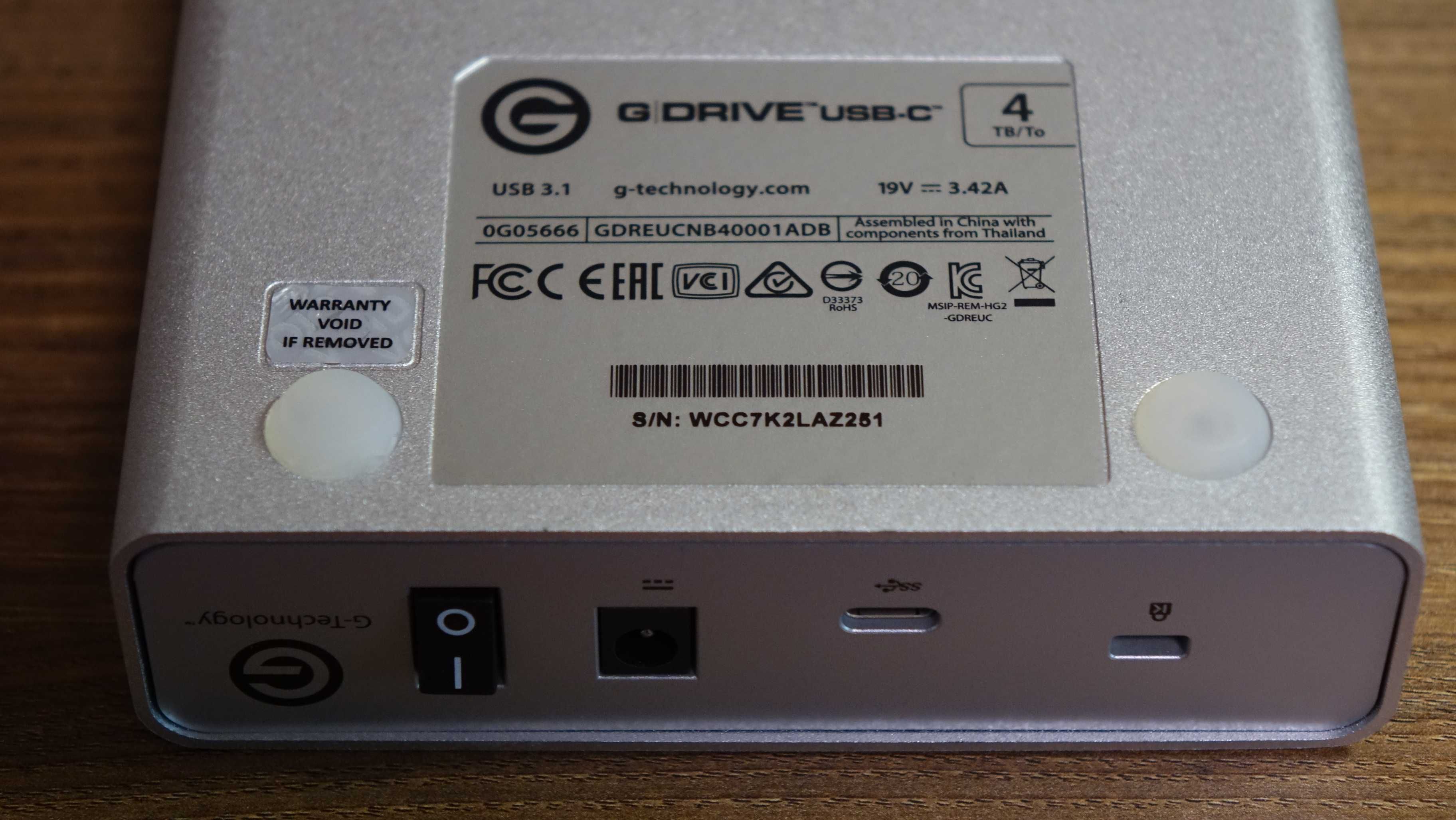 Внешний диск 4TB 3TB G-Technology G-Drive USB-C Пробег 39 часов