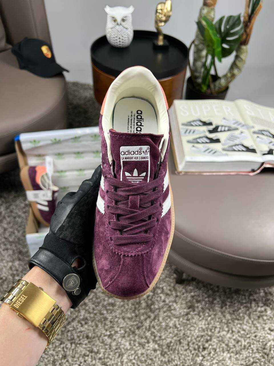 !SALE! Adidas Originals Bermuda Burgundy White 35 36 37 38 39 40 41