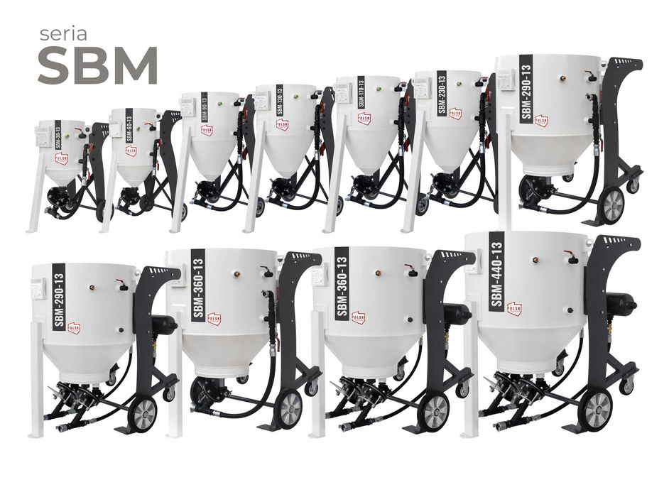 Polska piaskarka syfonowa ciśnieniowa mobilna SBM-440-13 Land Reko