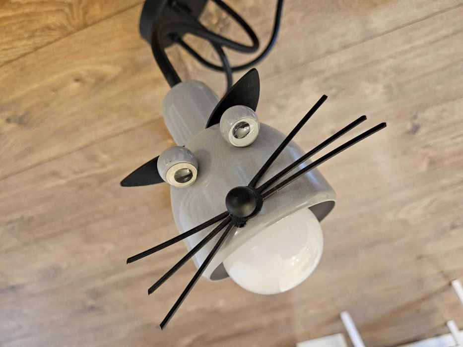 lampa sufitowa do pokoju dziecięcego, 3 źródła światła, kotki