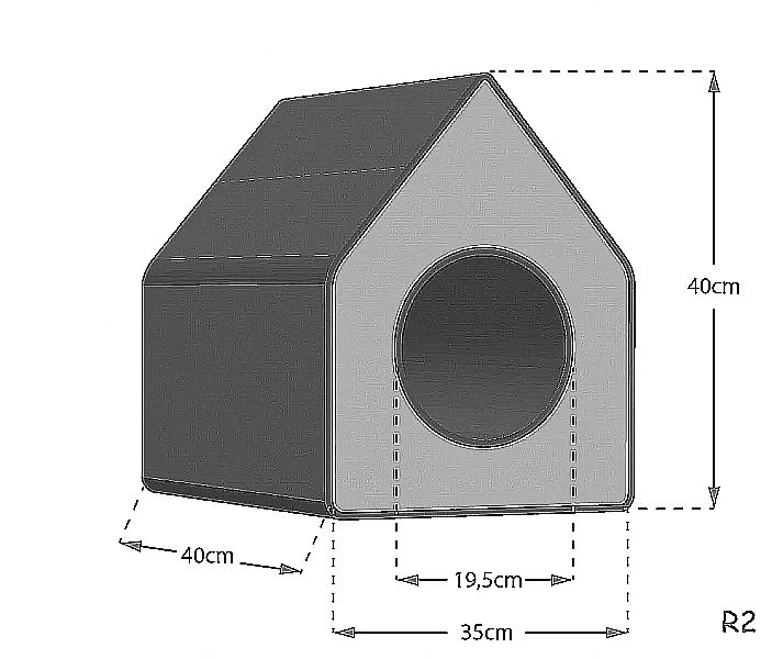 Prostokątny domek legowisko 138 budka dla psa R:2