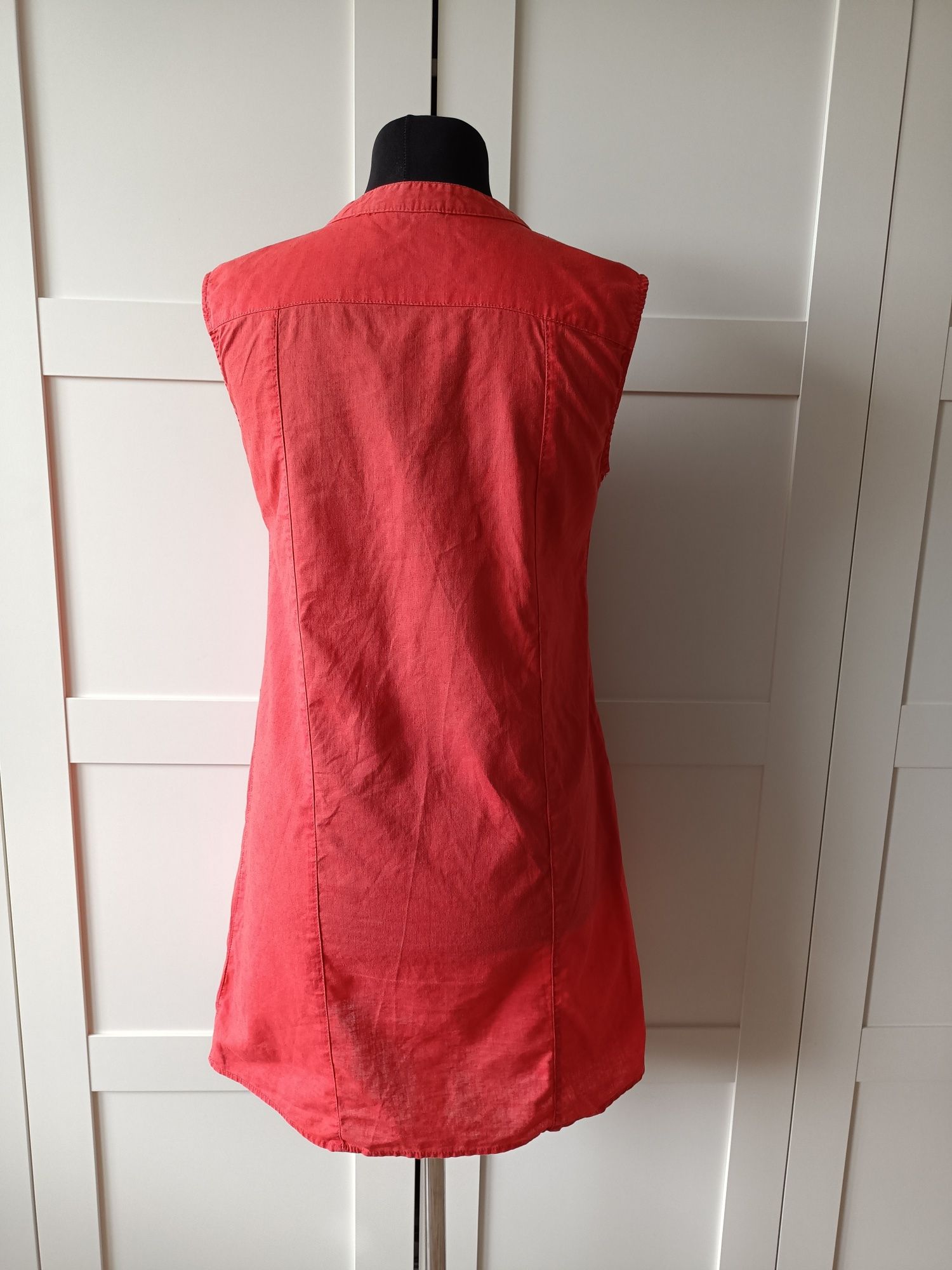 Lniana sukienka damska bez rękawów na lato plus size esmara lidl
