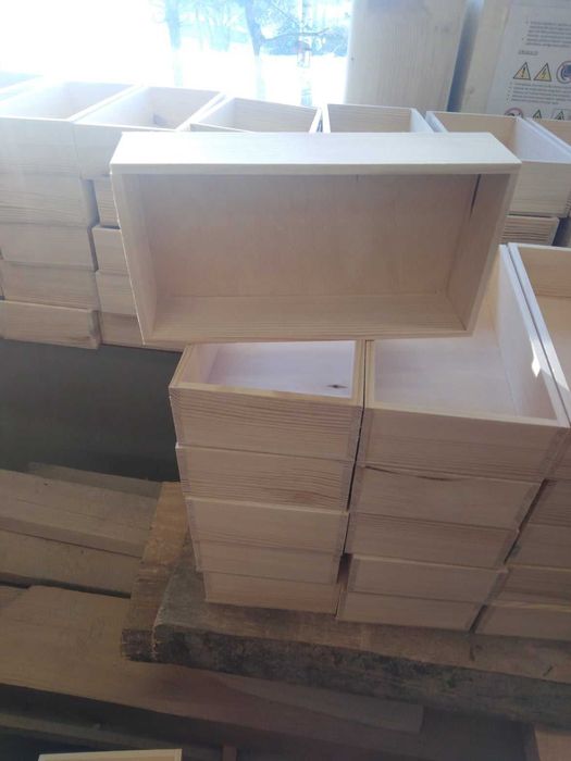 Drewniane skrzynki surowe czyszczone Stroik podkład pudełko