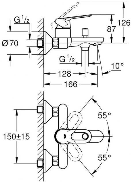 Змішувач для ванни GROHE BauLoop (23603000)