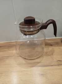 Szklany dzbanek do herbaty i kawy brązowy 1,9 litra