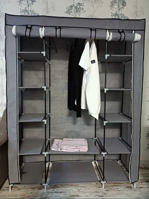 Складна каркасна тканинна  шафа на три секції 130*45*175 шкаф