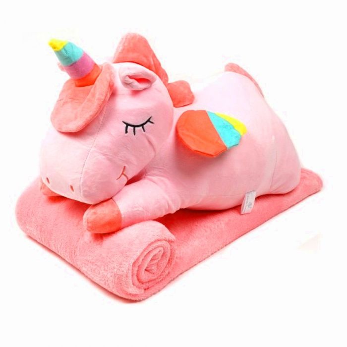 Плед детский + игрушка единорог и подушка 3в1