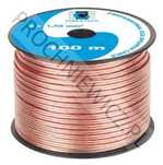 Kabel głośnikowy przezroczysty CCA 2x1,5mm² 100m