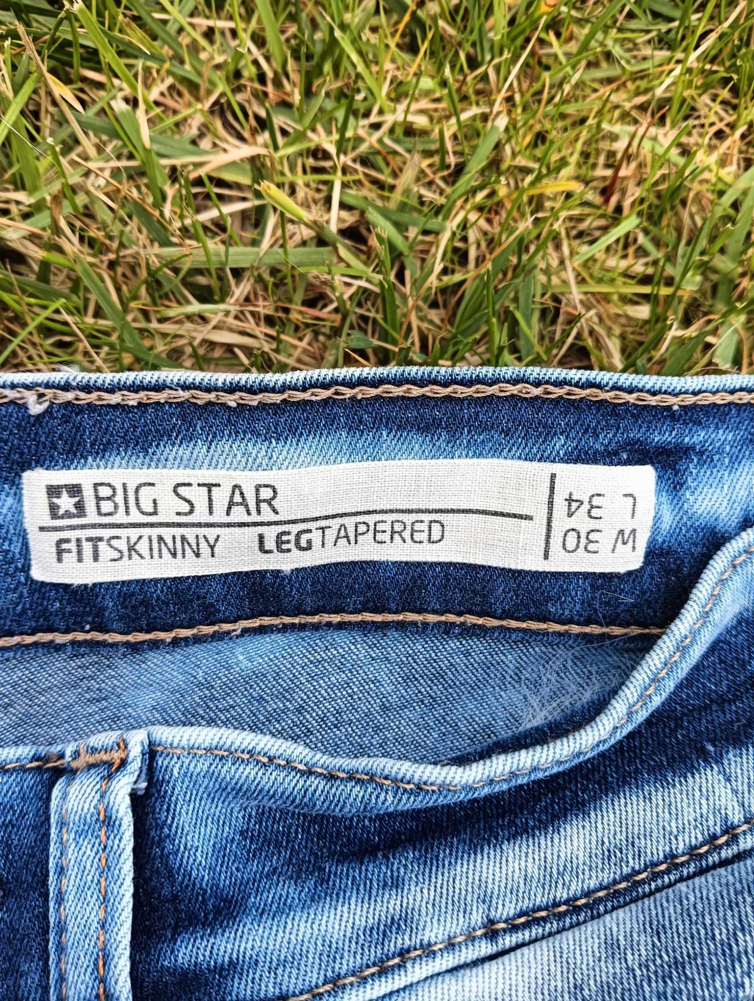 Niebieskie damskie spodnie rurki Jeansy Big Star Fit Skinny 30 casual