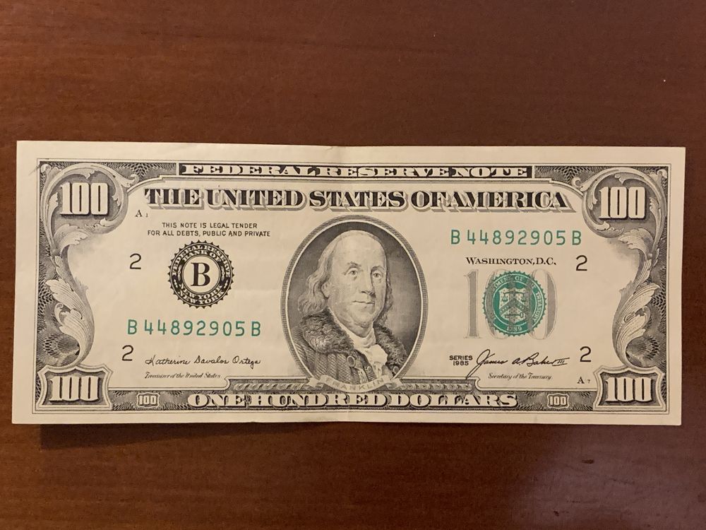 40letni Banknot z 1985 roku 100 $ na 40- te urodziny idealny prezent