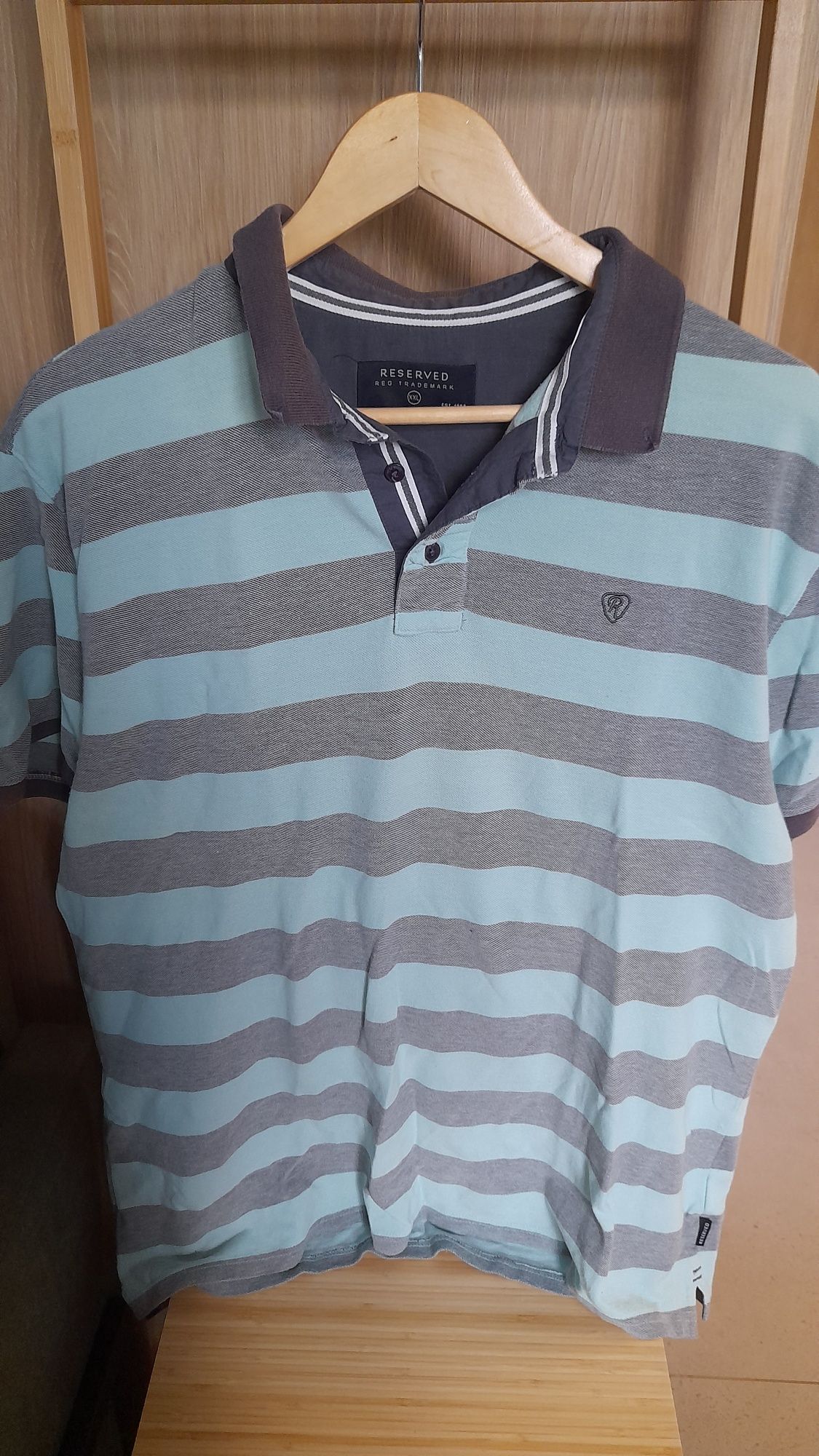 Koszulka meska polo w paski Reserved XL