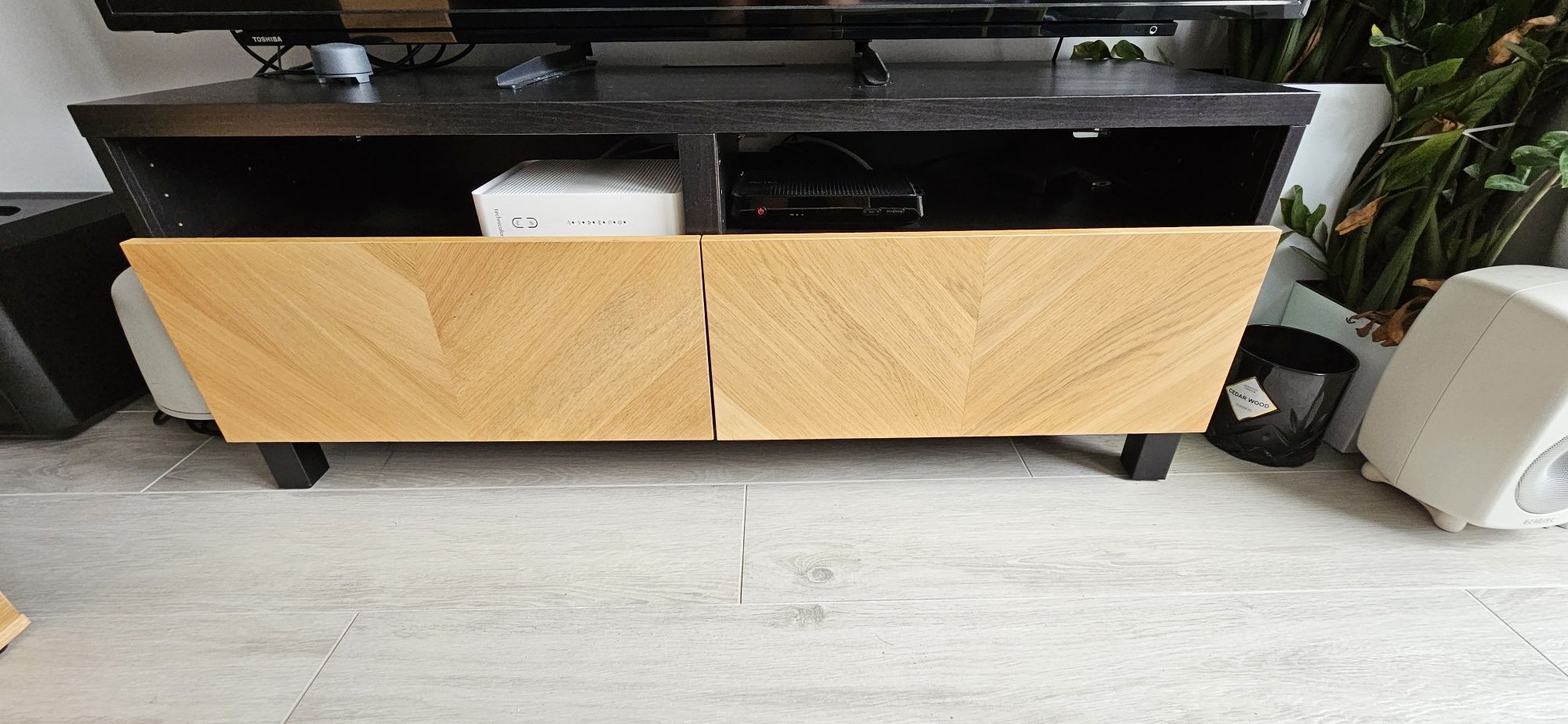 Komoda Ława  pod TV z szufladami, czarnybrąz, szafka rtv Ikea Besta