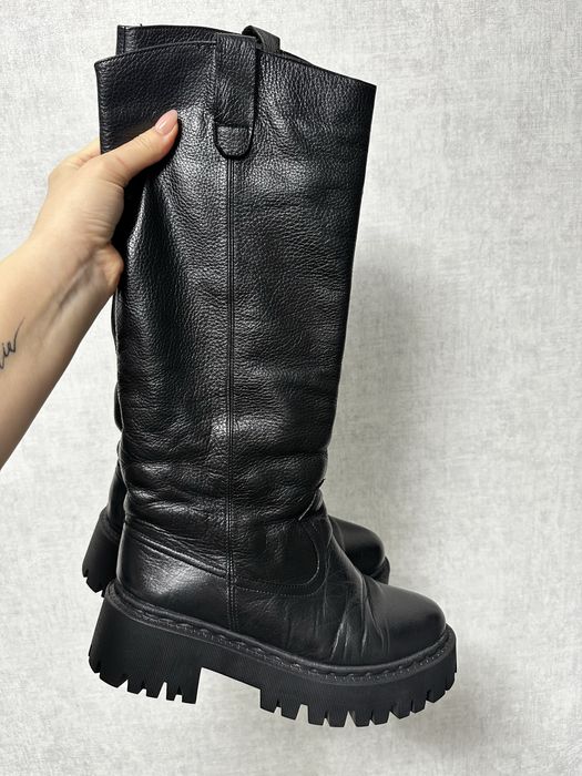 Сапоги кожаные женские