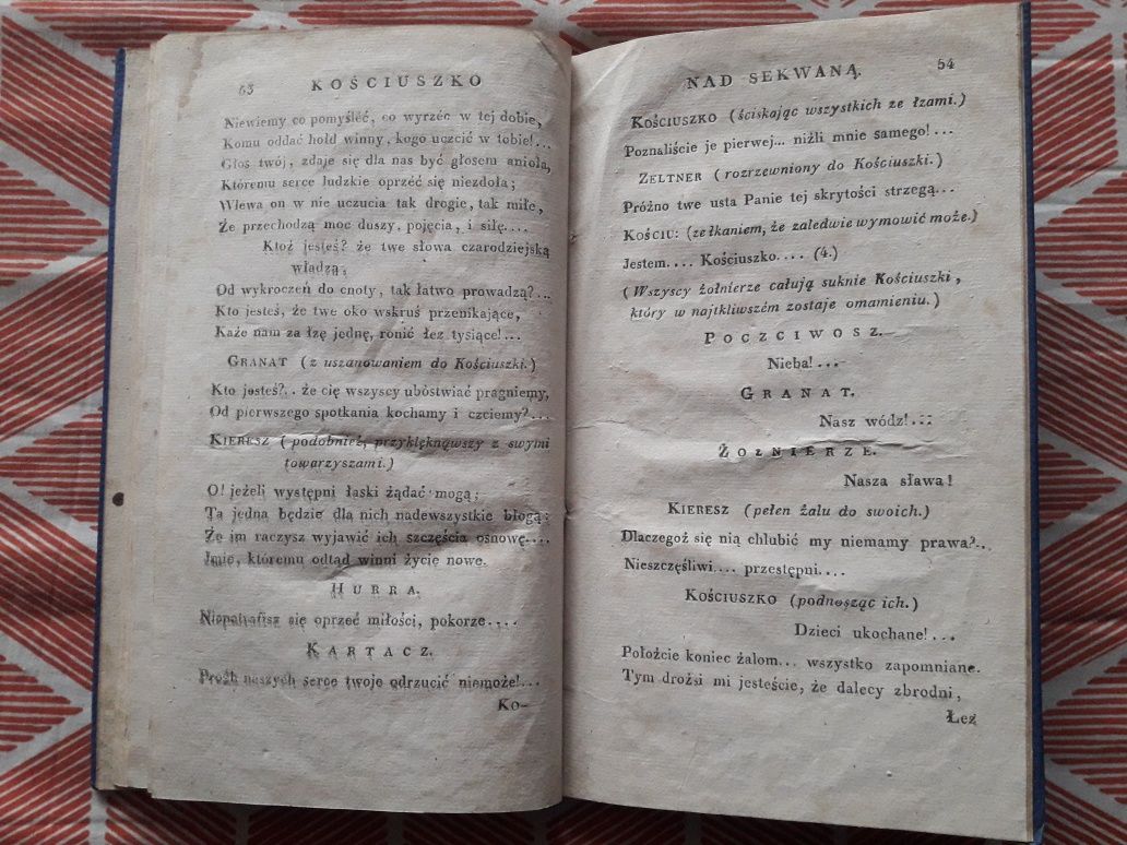 Kościuszko nad Sekwaną Opera Narodowa w II aktach 1821r kolekcjonerska