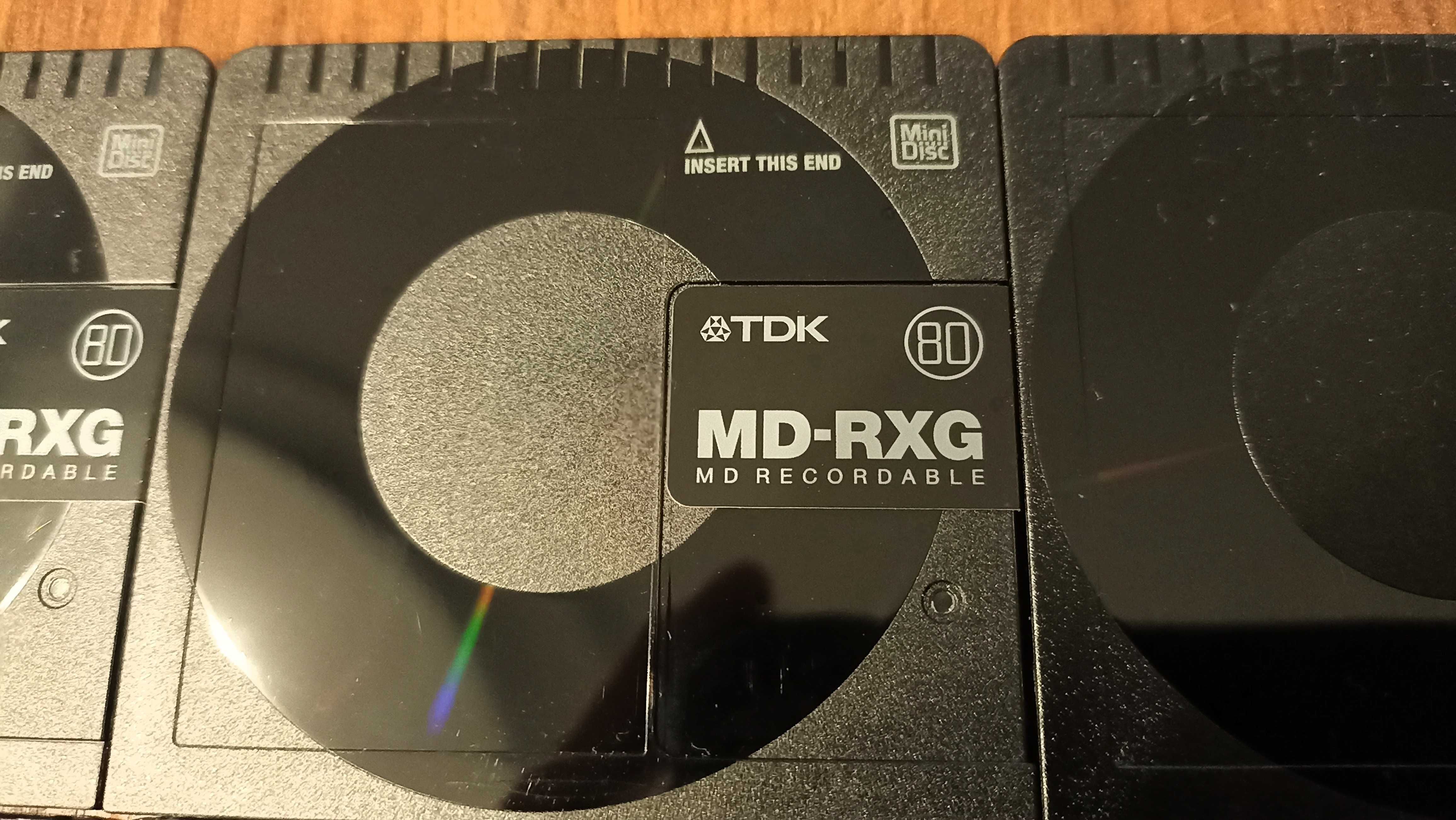 Zestaw 10 płyt MiniDisc TDK MD-RXG 80 + pudełka