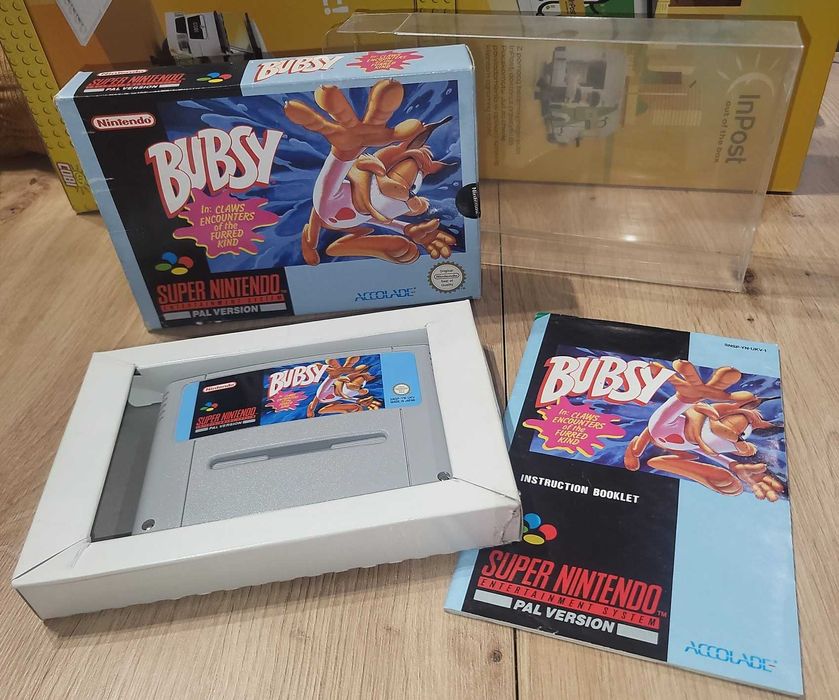 Gra Bubsy - NINTENDO SNES - DB- stan CIB Komplet +Protektor