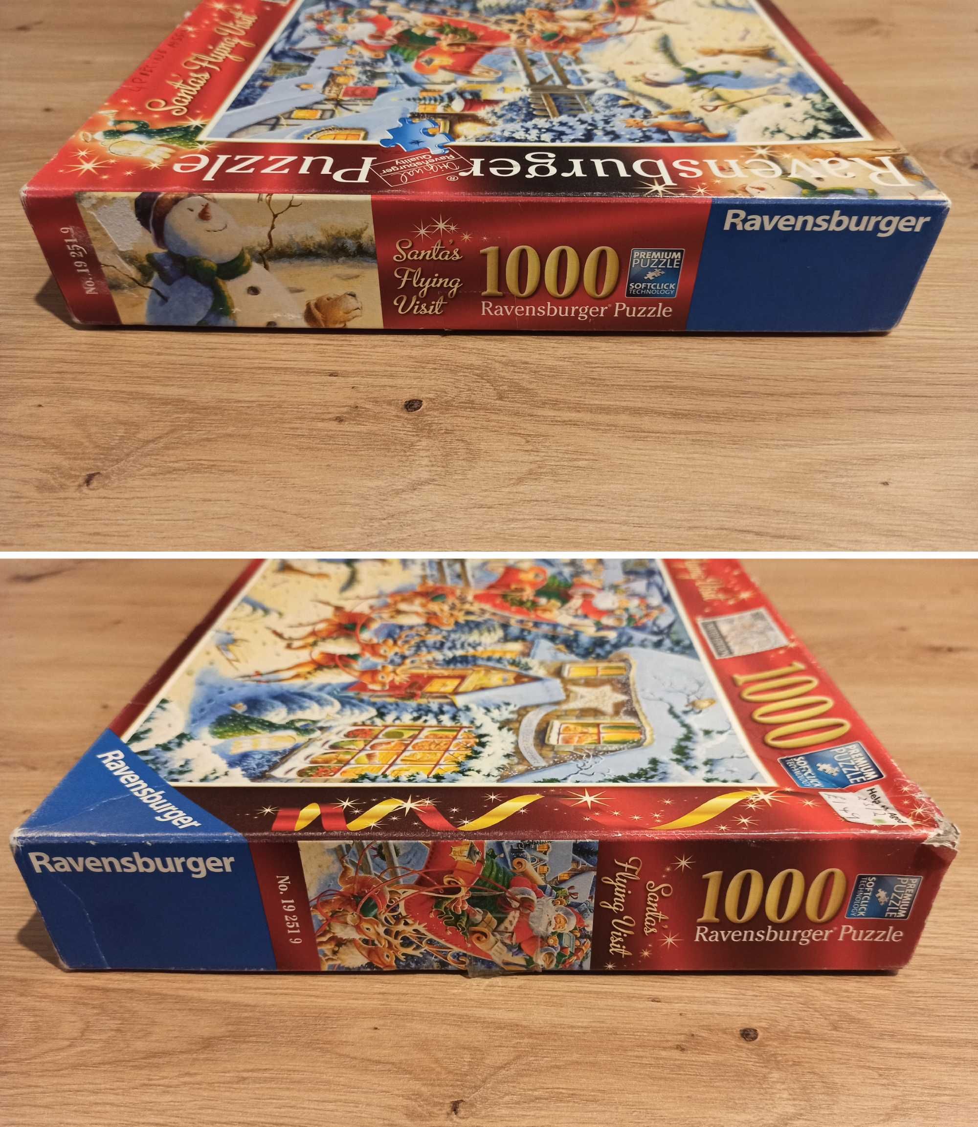 Ravensburger puzzle 1000 Santa's Flying Visit Święty Mikołaj Święta