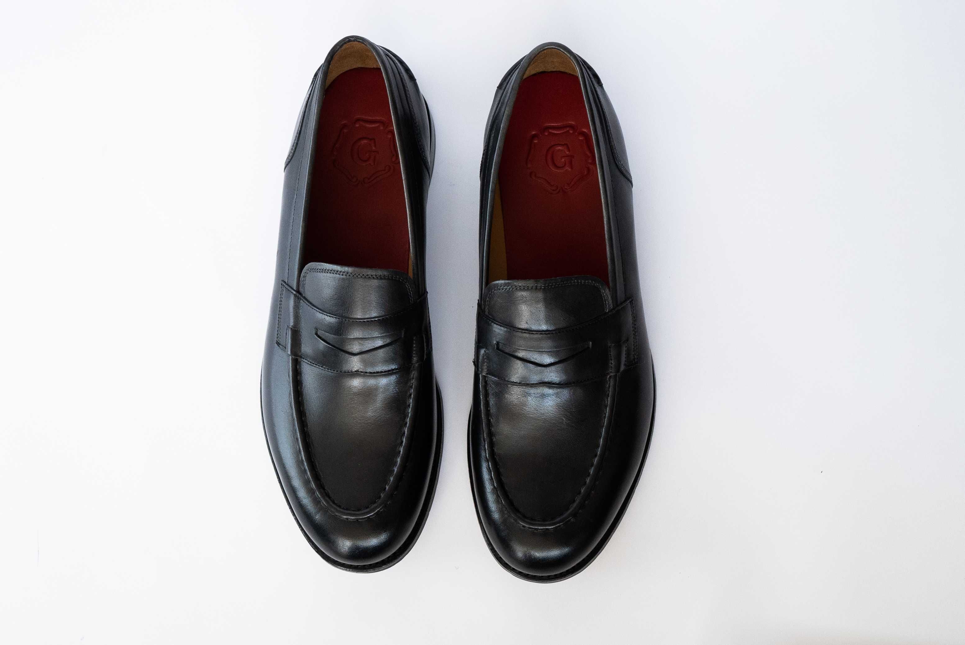 Barker Penny Loafers 11E ciemny szary buty loafersy GYW, licowa skóra